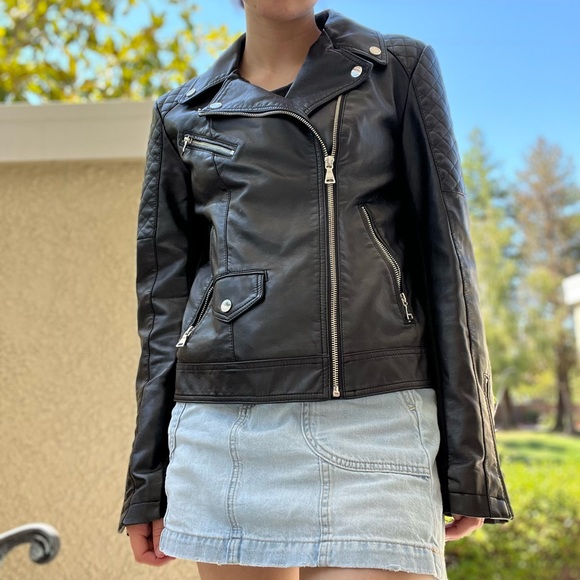 Faux-Leather biker jacket - Picture 3 of 4
